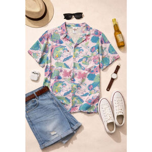 H&M Cartoon Network Official Rick and Morty Cartoon Button Up Top Shirt XL